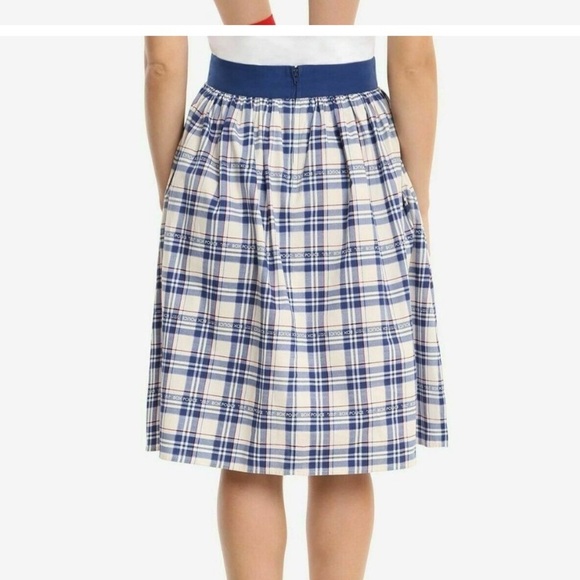 Her Universe Dr. Who Plaid Police Box Novelty Print Skirt size Large - Picture 3 of 15